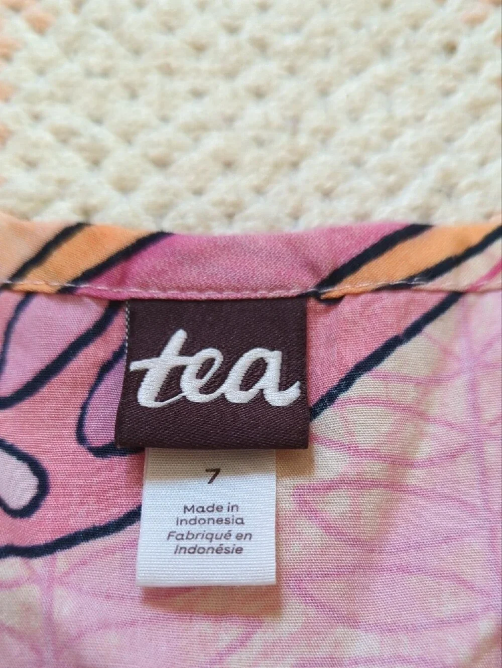 Tea Collection Pink and Orange Butterfly Wrap Dress
